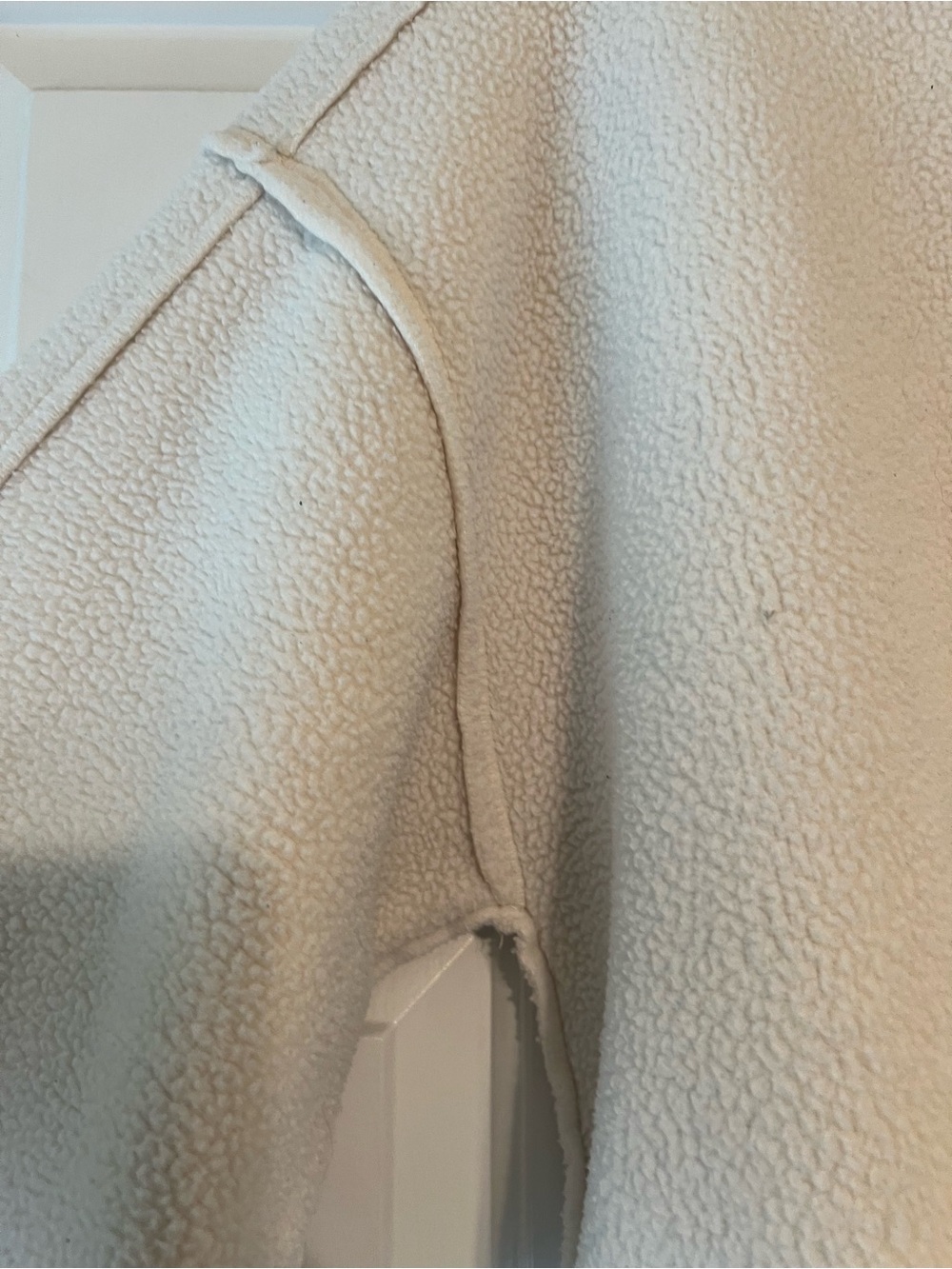 Pilcro Anthropologie Off White Sherpa Pullover Sweatshirt Balloon Sleeve M #2648 - Picture 5 of 10
